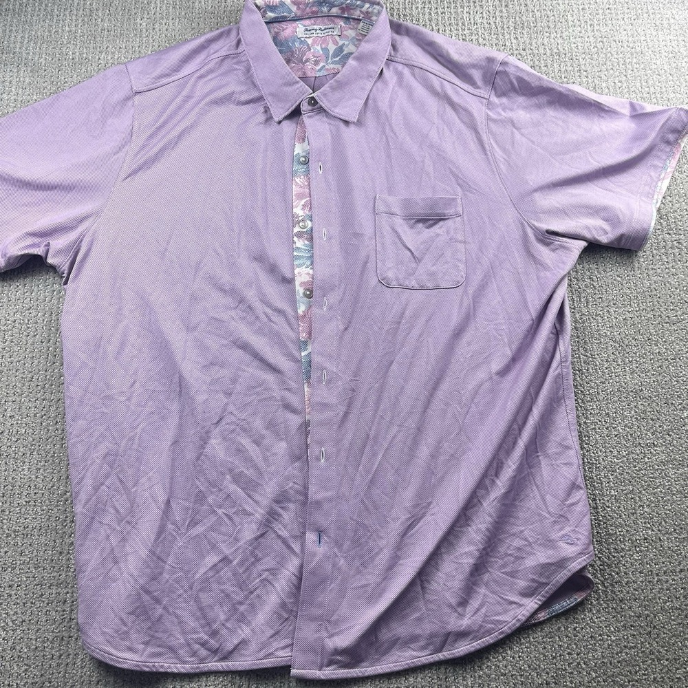 Tommy Bahama San Lucio Stretch Button Up Polo Men's 3XLB Island Zone Floral Trim